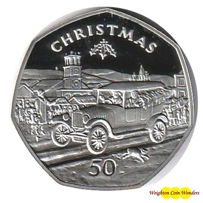 1983 Silver Proof Christmas 50p - FORD "MODEL T" MOTORCAR